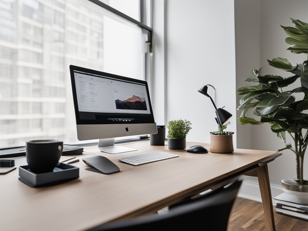 A solo analyst sitting at a minimalist desk, focused on web traffic data displayed on their screen